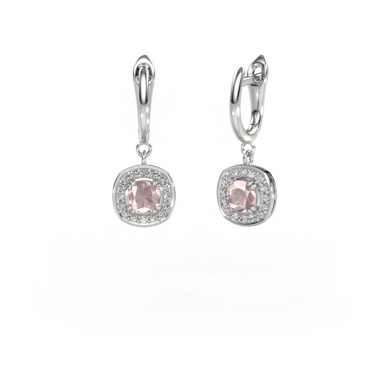 Image of Drop earrings Marlotte 1 950 platinum Morganite champagne 5 mm