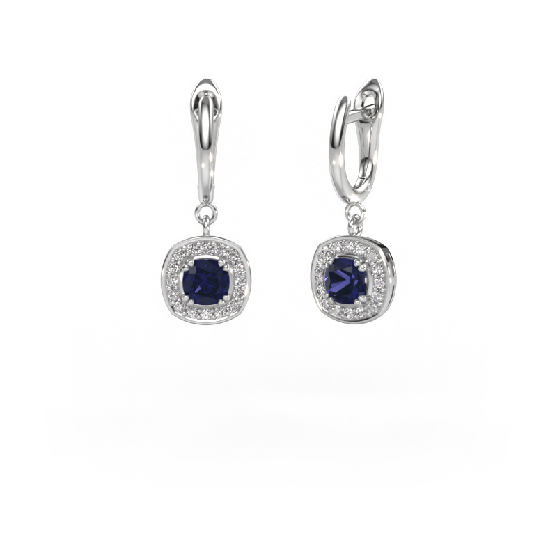 Image of Drop earrings Marlotte 1 950 platinum Sapphire 5 mm