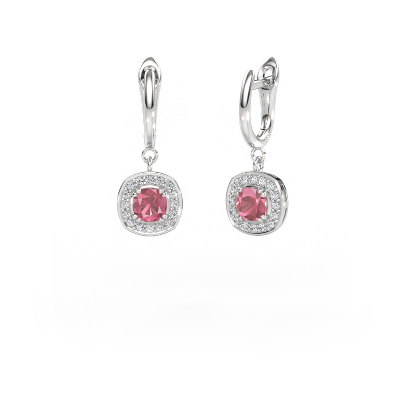 Immagine di Orecchini pendenti Marlotte 1 950 platino Tormalina rosa 5 mm