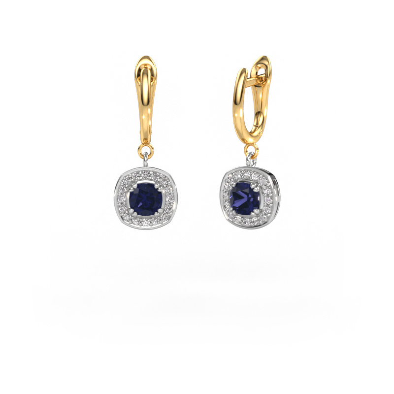 Image of Drop earrings Marlotte 1 585 white gold Sapphire 5 mm