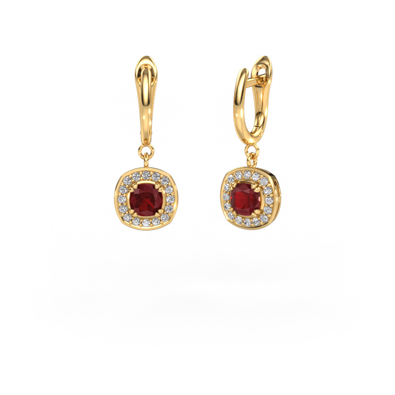 Image of Drop earrings Marlotte 1 585 gold Ruby 5 mm