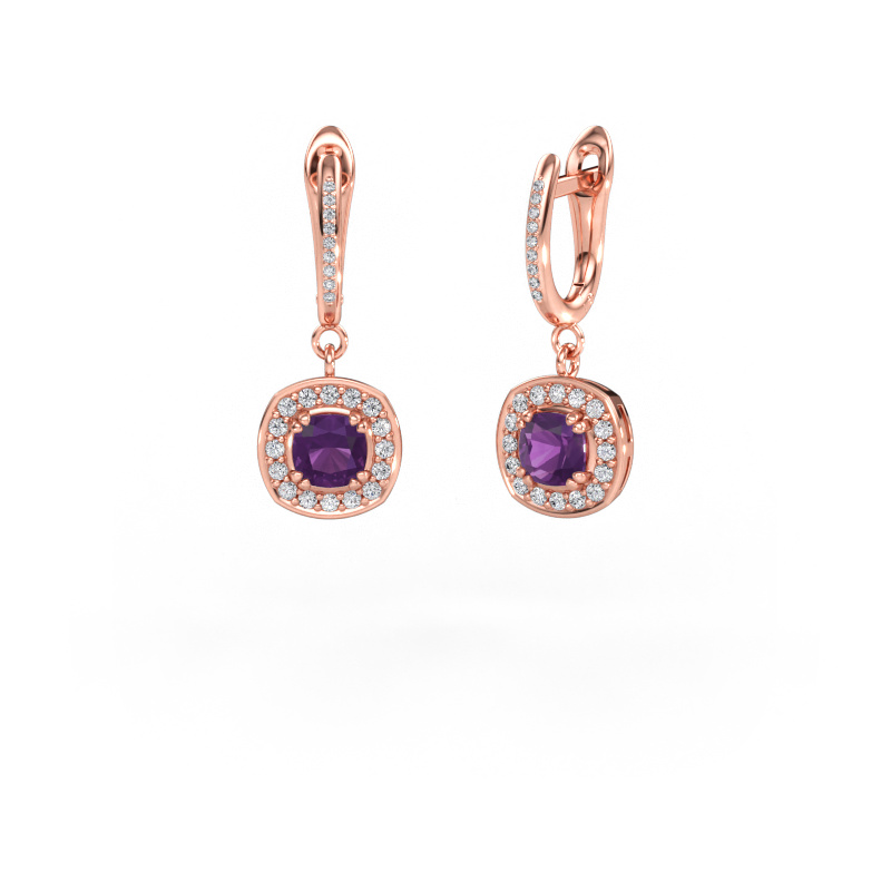 Bild von Ohrhänger Marlotte 2 585 Roségold Amethyst 5 mm
