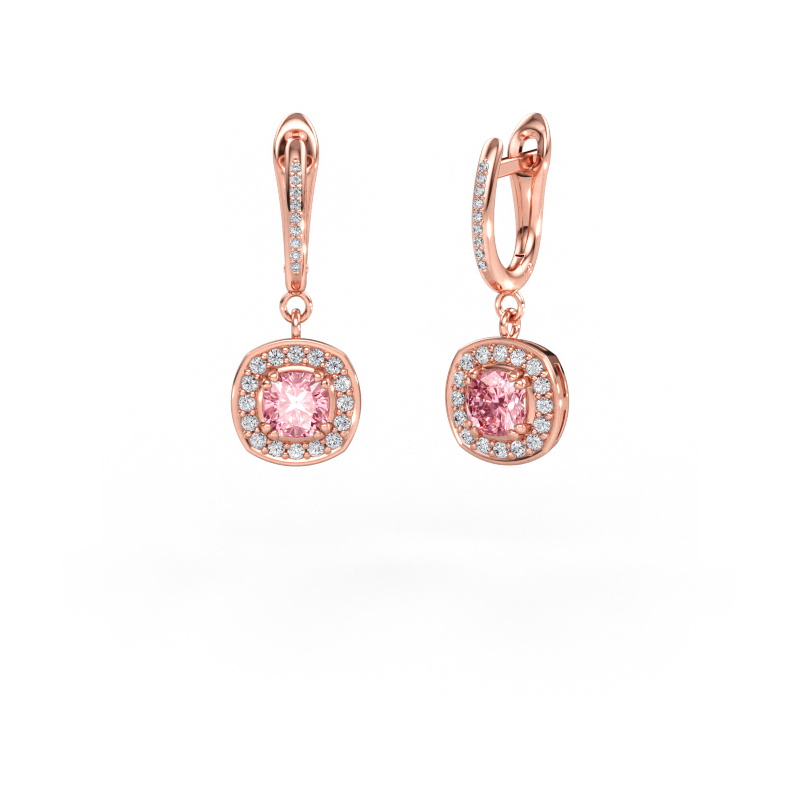Immagine di Orecchini pendenti Marlotte 2 585 oro rosa Diamante lab grown rosa 5 mm