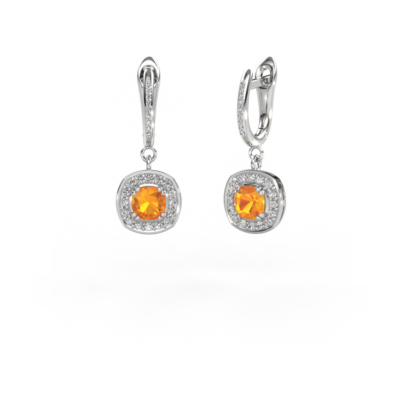 Image of Drop earrings Marlotte 2 950 platinum Citrin 5 mm