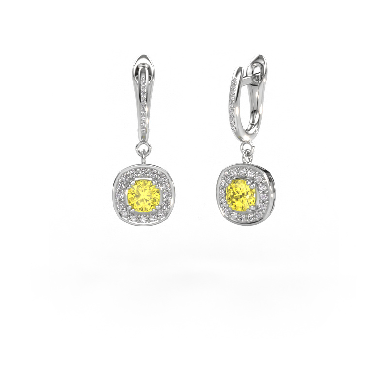 Image de Pendants d'oreilles Marlotte 2 950 platine Diamants synthétiques jaune 5 mm