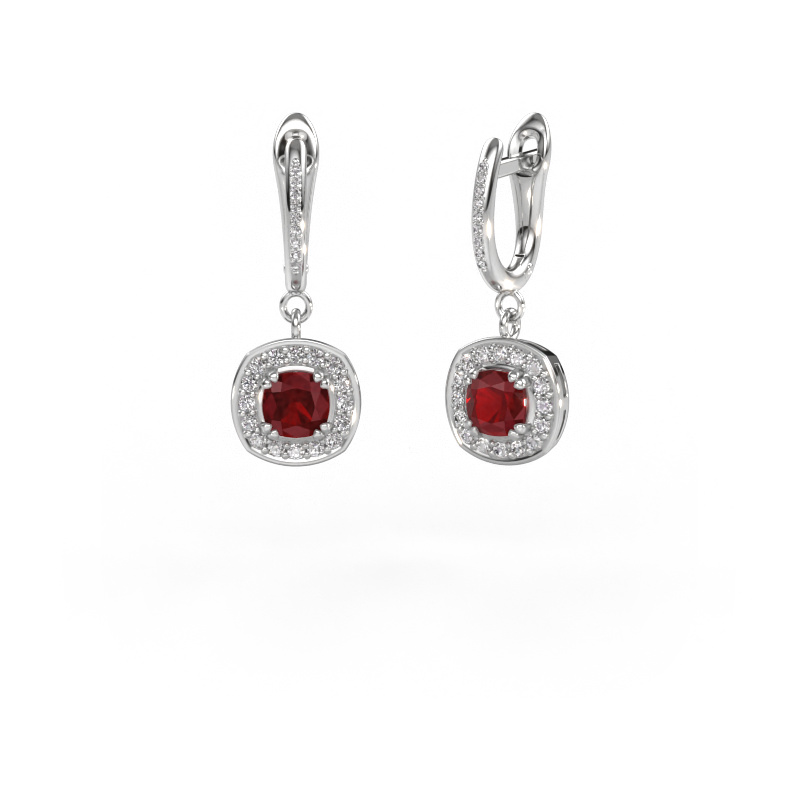Image de Pendants d'oreilles Marlotte 2 950 platine Rubis 5 mm