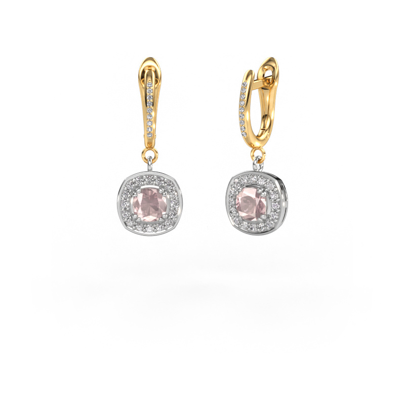 Image de Pendants d'oreilles Marlotte 2 585 or blanc Champagne morganite 5 mm