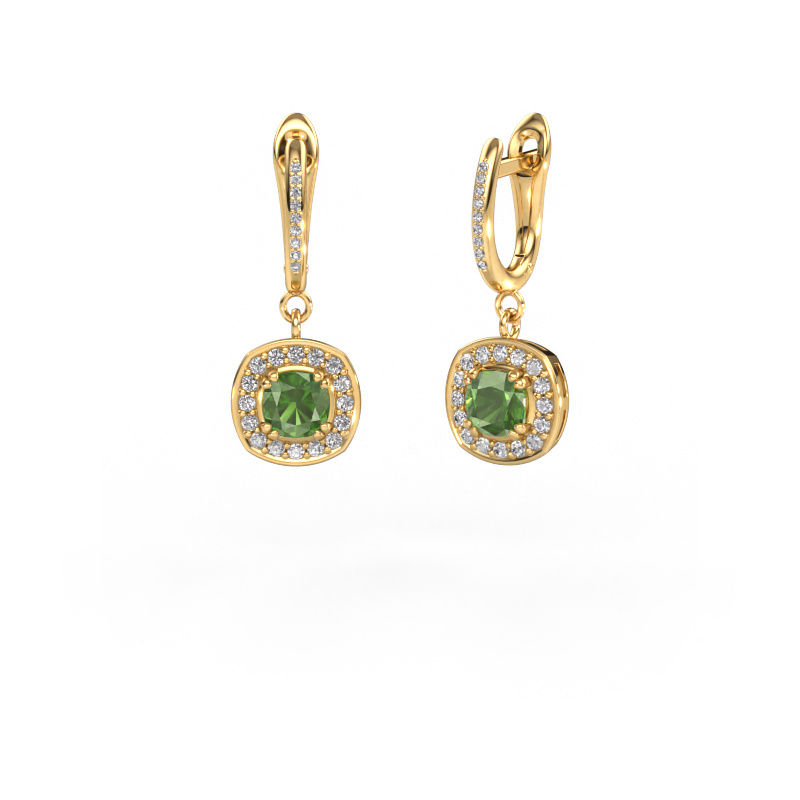 Image de Pendants d'oreilles Marlotte 2 585 or jaune Vert tourmaline 5 mm