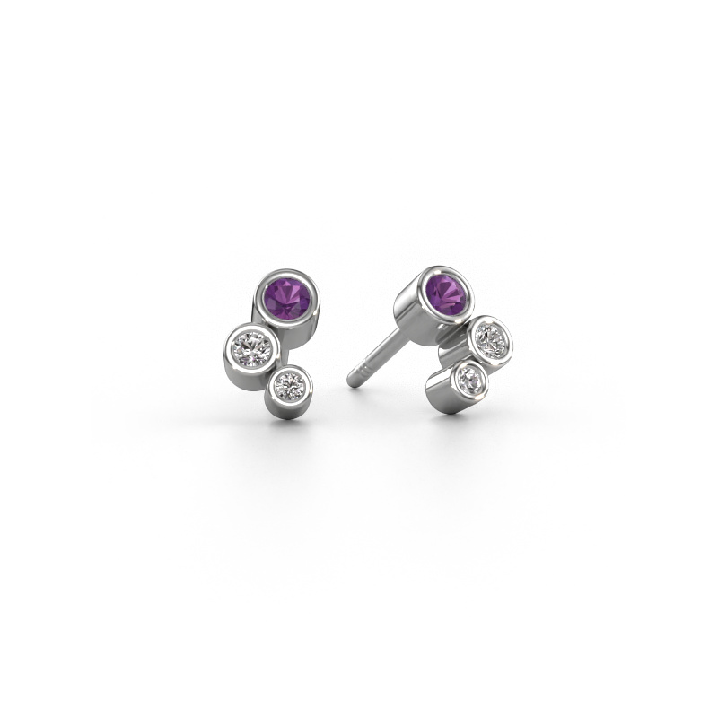 Bild von Ohrsteckers Marlys 585 Weißgold Amethyst 2.5 mm