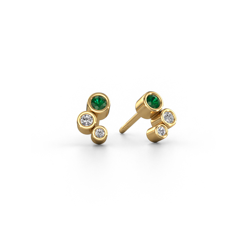 Image de Clous d'oreilles Marlys 585 or jaune Emeraude 2.5 mm