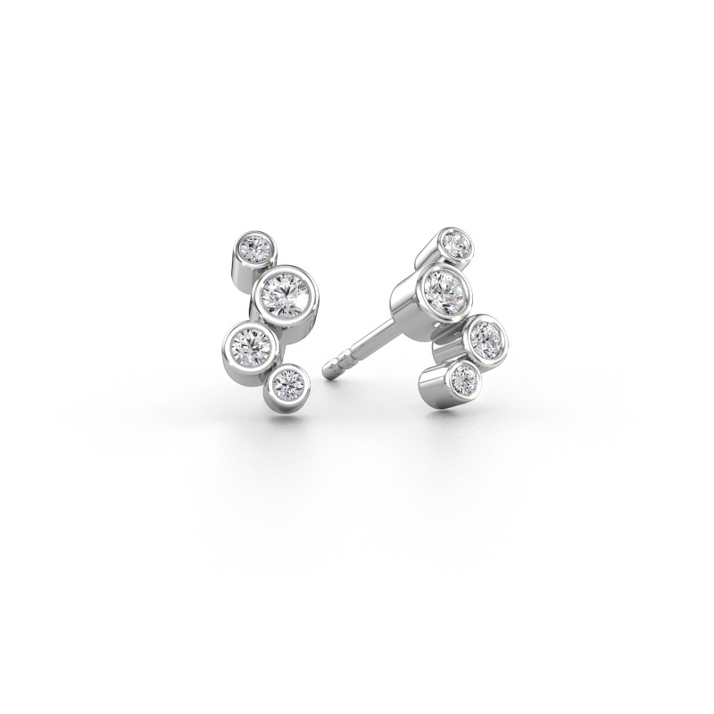 Image of Stud earrings Marlys 2 585 white gold Diamond 0.24 crt
