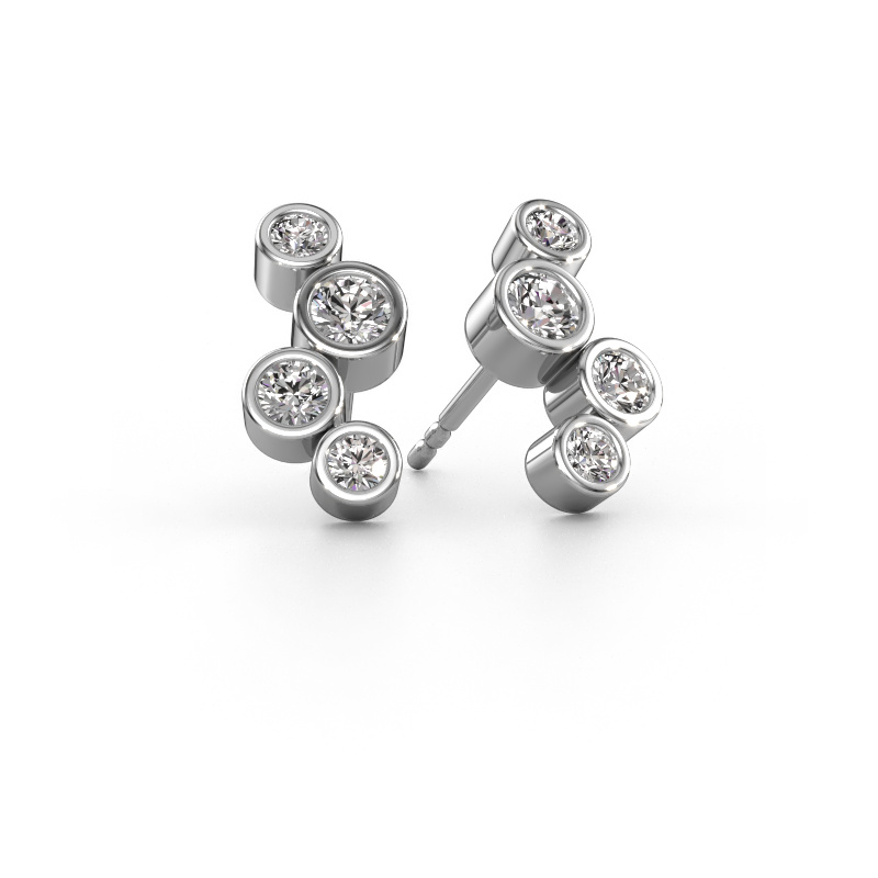 Image de Clous d'oreilles Marlys 2 585 or blanc Diamant 0.800 crt