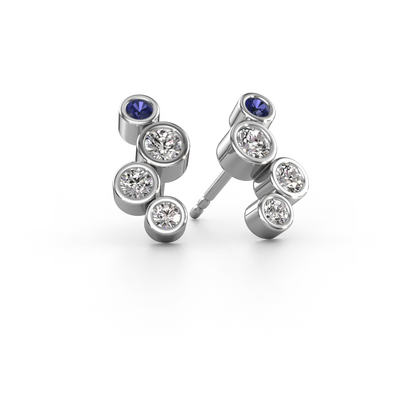Image de Clous d'oreilles Marlys 2 585 or blanc Saphir 2.5 mm