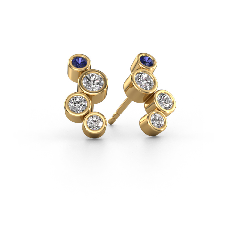 Image of Stud earrings Marlys 2 585 gold Sapphire 2.5 mm