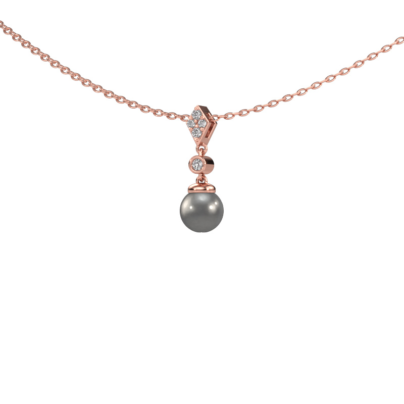 Image of Pendant Marna 585 rose gold Grey pearl 5 mm