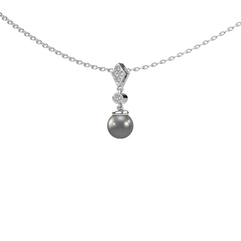 Image of Pendant Marna 950 platinum Grey pearl 5 mm