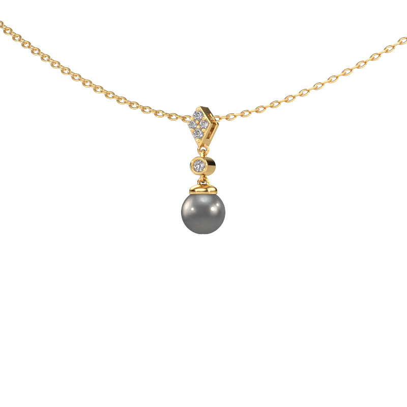 Image of Pendant Marna 585 gold Grey pearl 5 mm