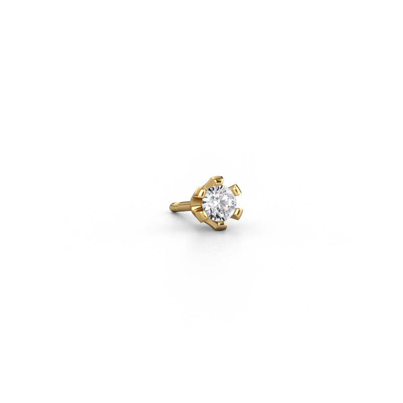 Image of Men's earring Martijn 585 gold Diamond 0.10 crt