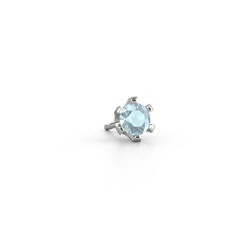 Image of Men's earring Martijn 950 platinum Aquamarine 4.2 mm