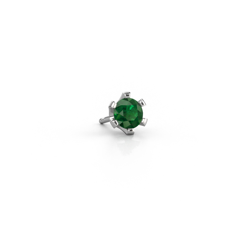 Image of Men's earring Martijn 585 white gold Emerald 4.2 mm