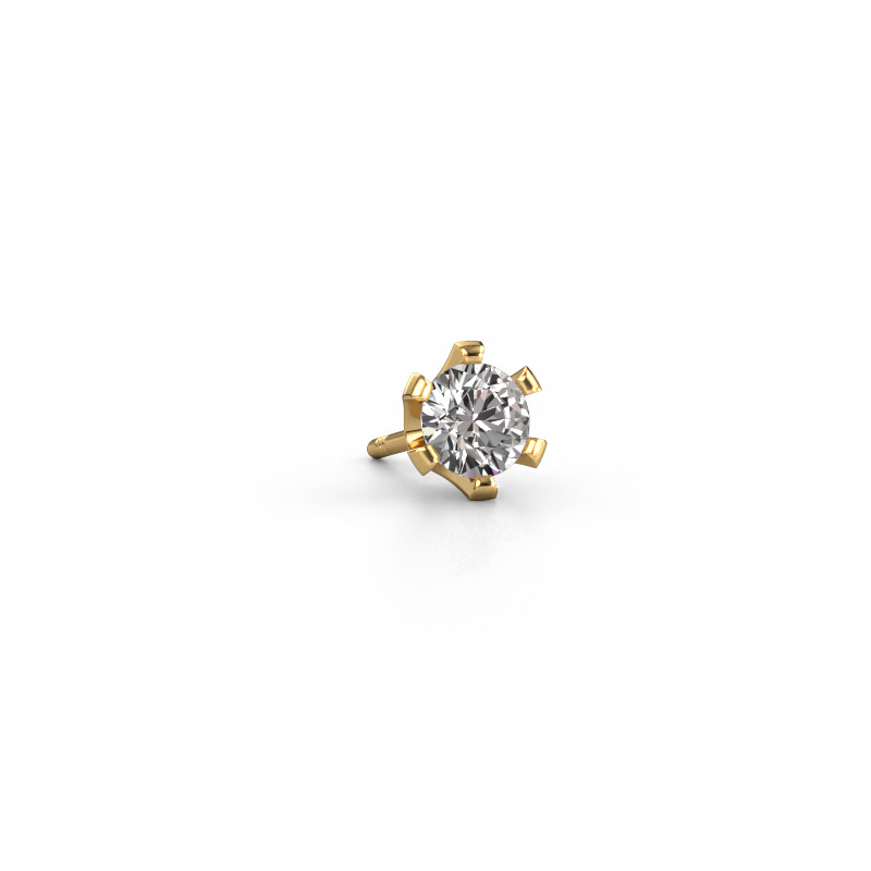 Image of Men's earring Martijn 585 gold Custom diamond 4.2 mm