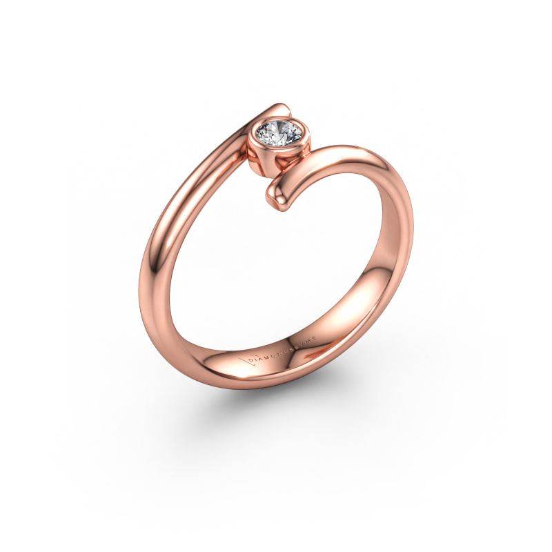 Immagine di Anello Mary 585 oro rosa Diamante lab grown 0.10 crt