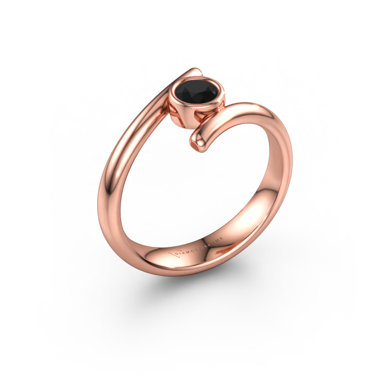 Immagine di Anello Mary 585 oro rosa Diamante nero 0.30 crt