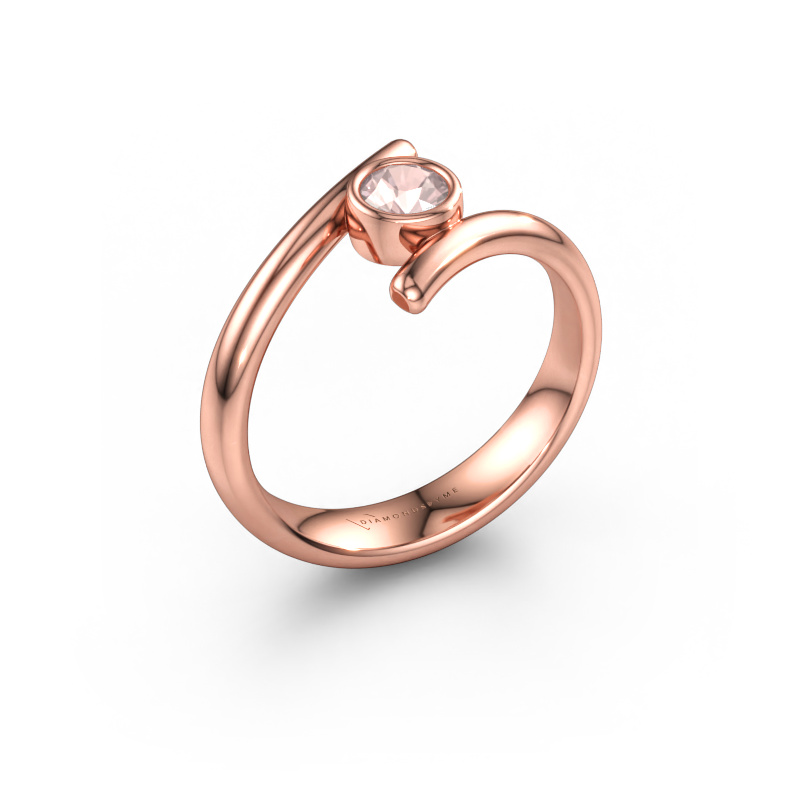 Bild av Ring Mary 585 roséguld Champagnefärgad morganit 4 mm