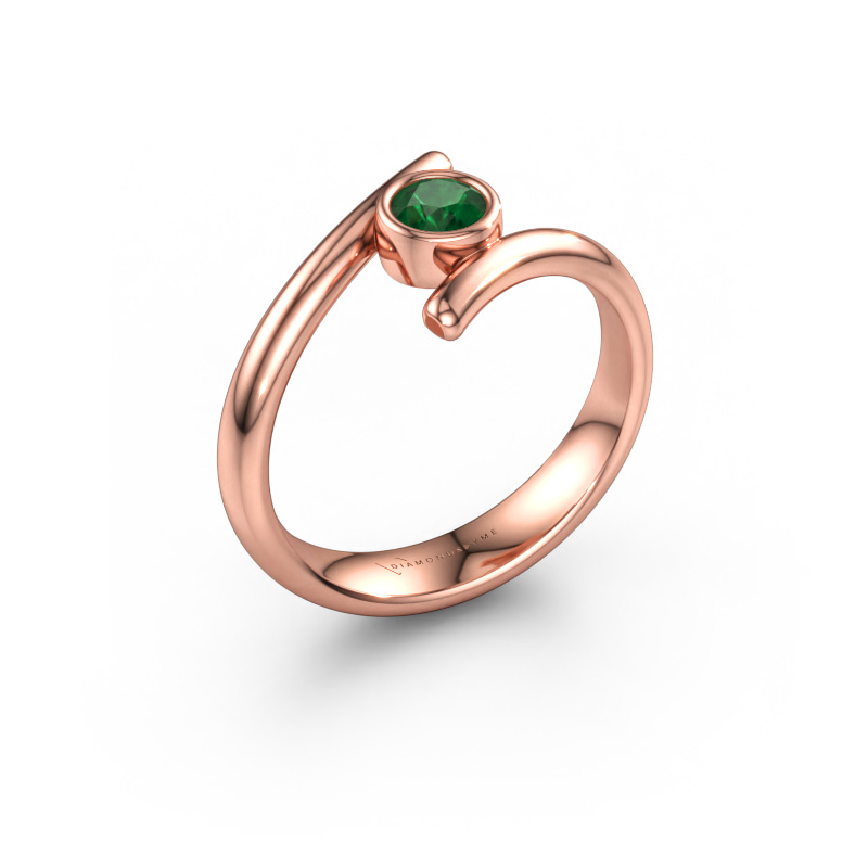 Immagine di Anello Mary 585 oro rosa Smeraldo 4 mm