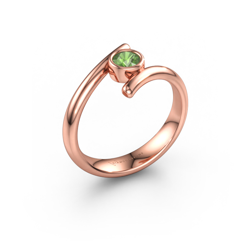 Bild av Ring Mary 585 roséguld Grön turmalin 4 mm