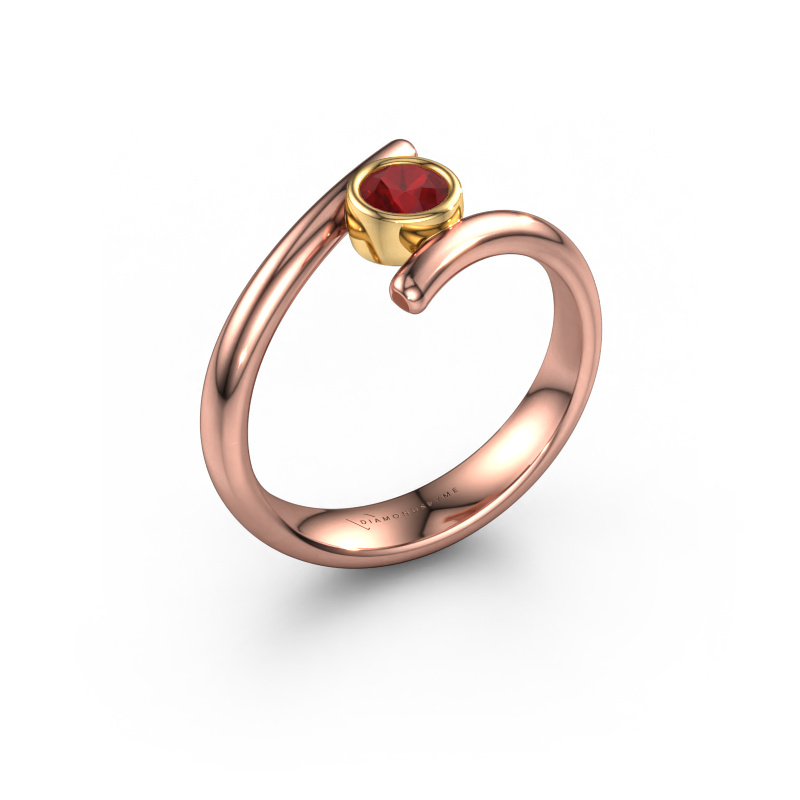 Bild von Ring Mary 585 Roségold Rubin 4 mm