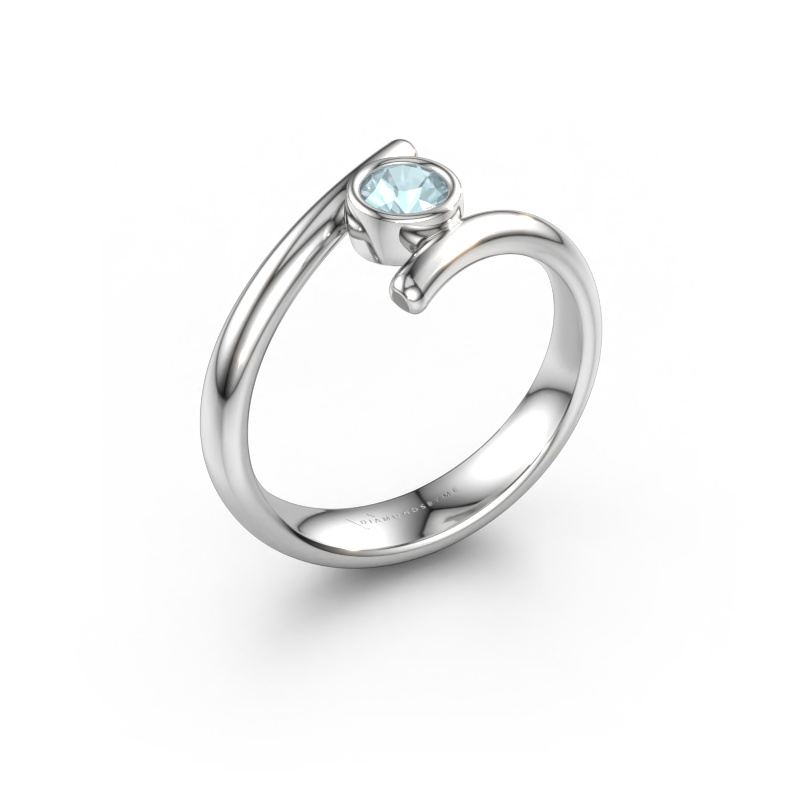 Immagine di Anello Mary 585 oro bianco Acquamarina 4 mm