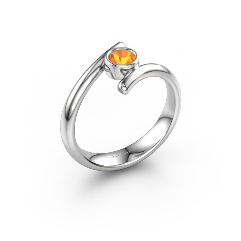 Immagine di Anello Mary 585 oro bianco Citrino 4 mm