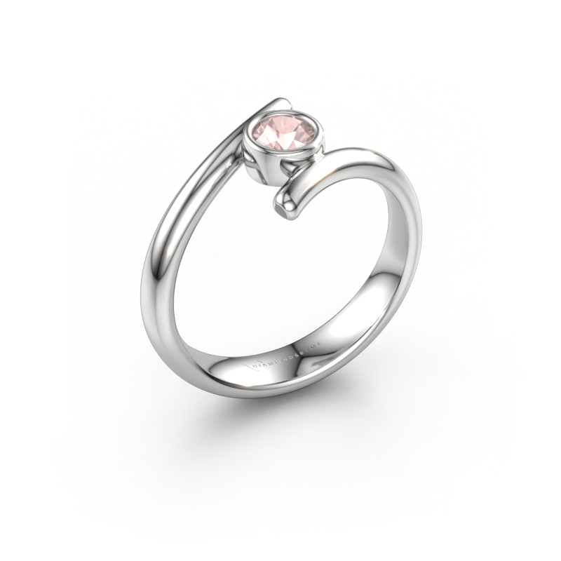 Bild av Ring Mary 585 vitt guld Champagnefärgad morganit 4 mm