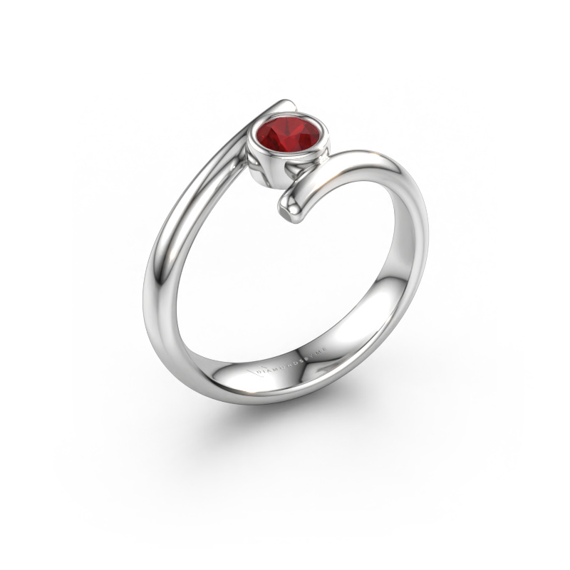 Immagine di Anello Mary 585 oro bianco Rubino 4 mm