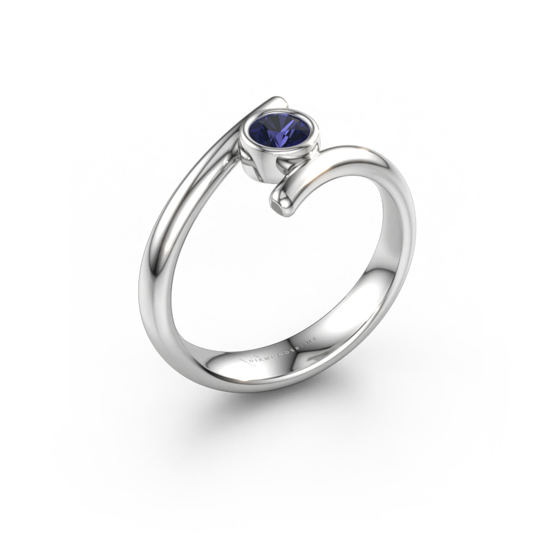 Immagine di Anello Mary 585 oro bianco Zaffiro 4 mm