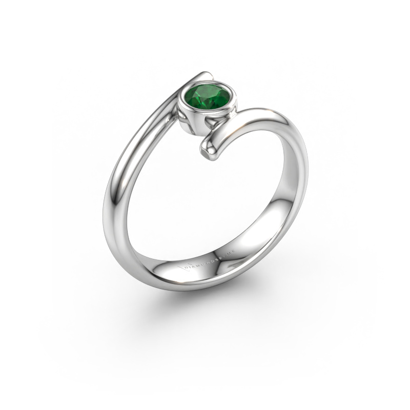 Immagine di Anello Mary 585 oro bianco Smeraldo 4 mm
