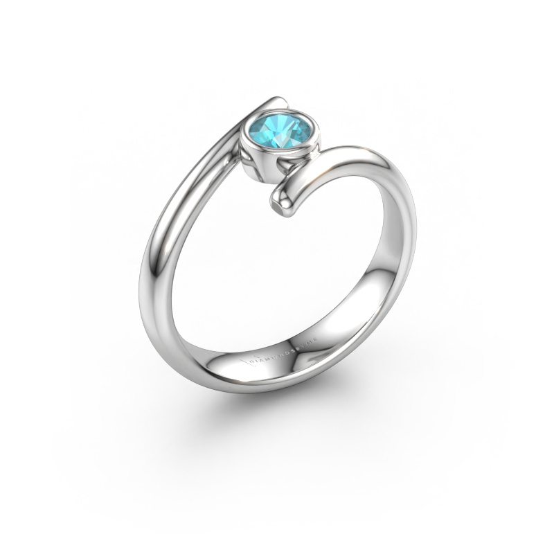 Immagine di Anello Mary 585 oro bianco Topazio blu 4 mm