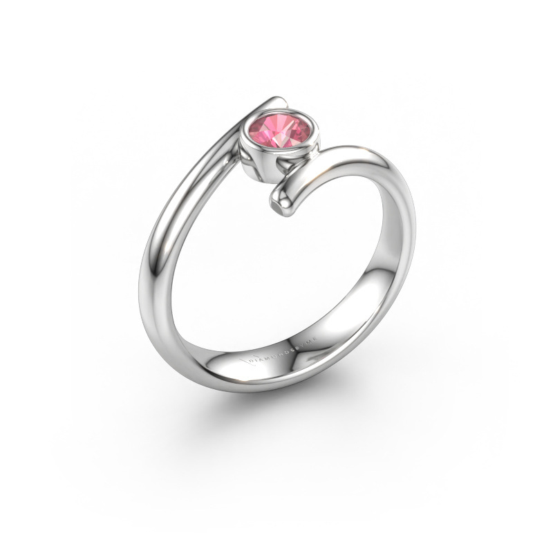 Bild av Ring Mary 585 vitt guld Rosa turmalin 4 mm