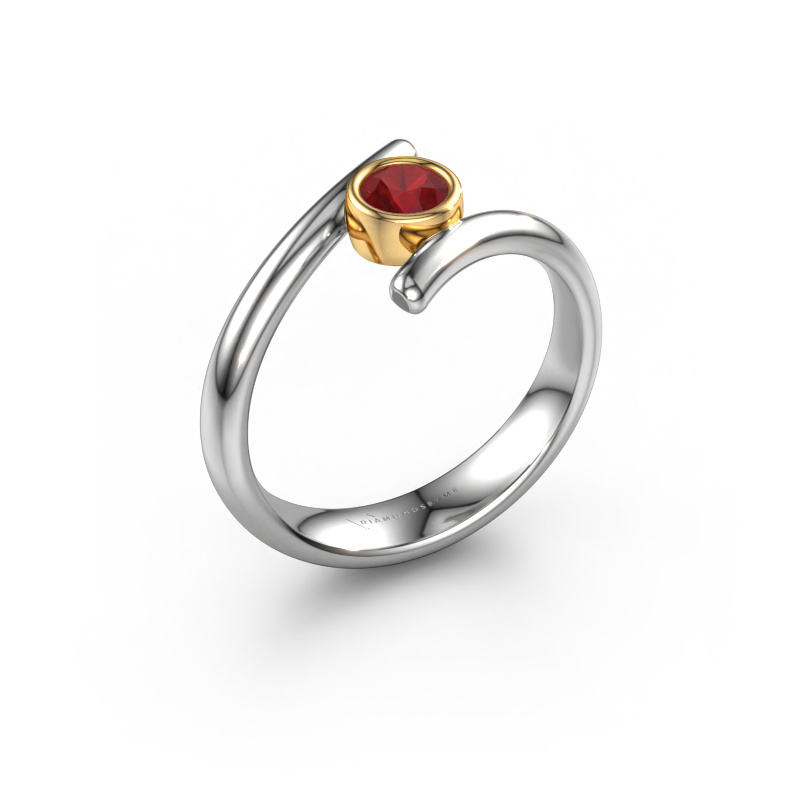 Image of Ring Mary 585 white gold Ruby 4 mm