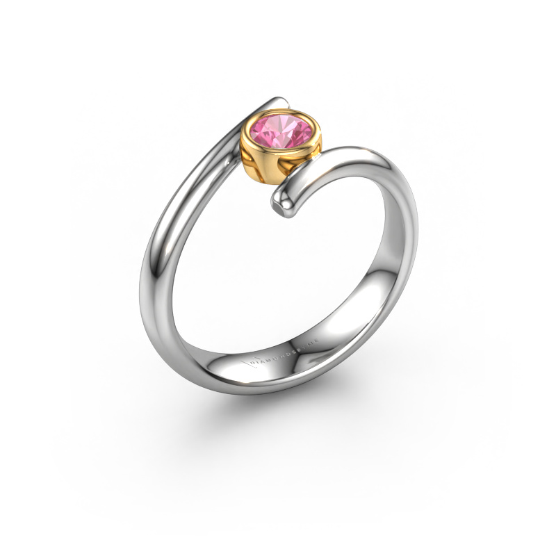 Bild von Ring Mary 585 Weißgold Pink Saphir 4 mm