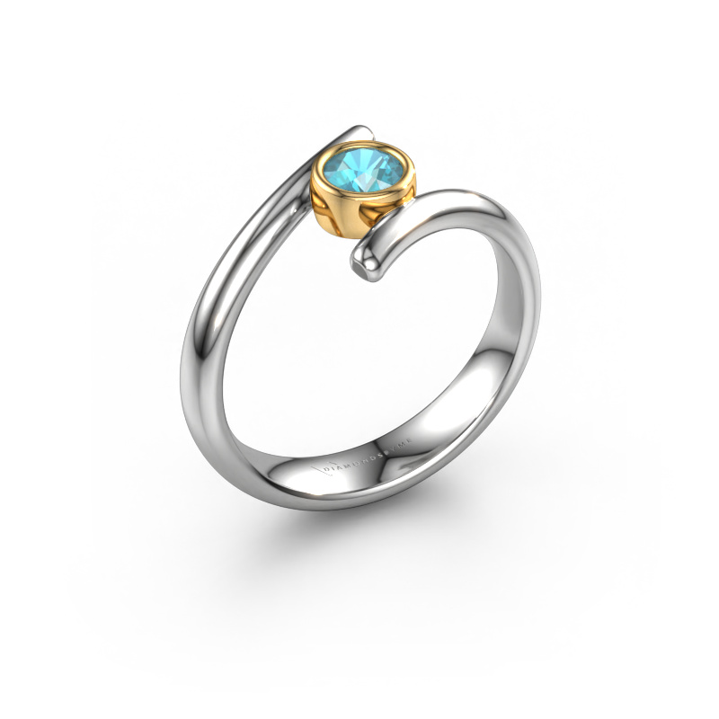 Image of Ring Mary 585 white gold Blue topaz 4 mm