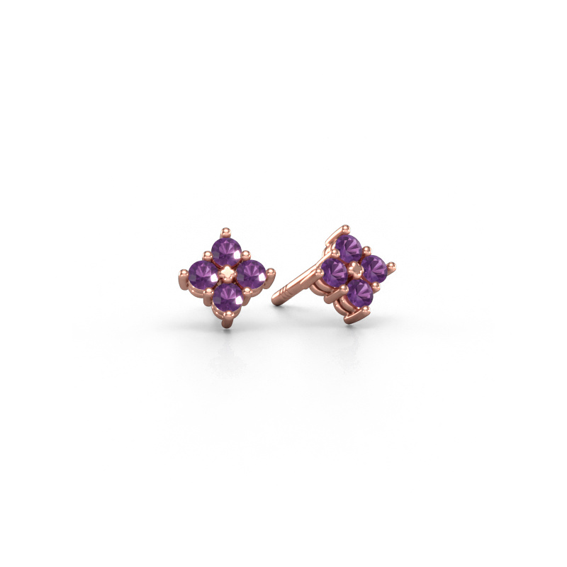 Bild von Ohrsteckers Maryetta 585 Roségold Amethyst 2 mm