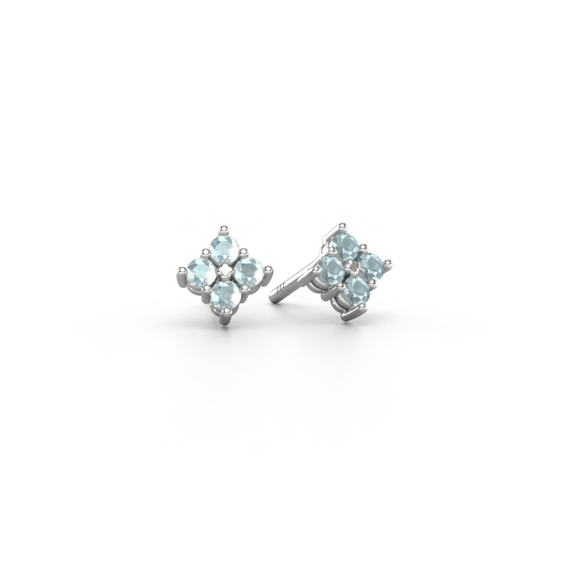 Image of Stud earrings Maryetta 585 white gold Aquamarine 2 mm
