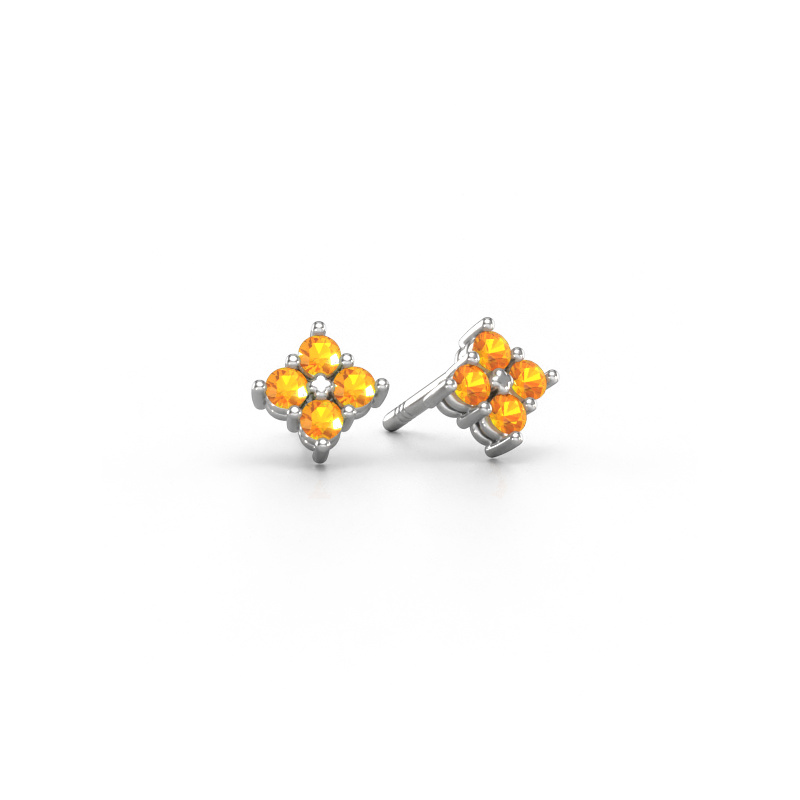 Image de Clous d'oreilles Maryetta 950 platine Citrine 2 mm