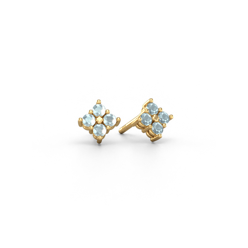 Image of Stud earrings Maryetta 585 gold Aquamarine 2 mm