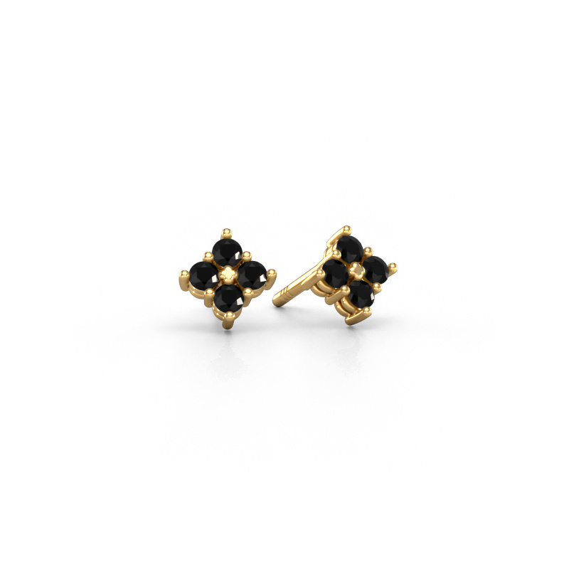 Image of Stud earrings Maryetta 585 gold Black diamond 0.288 crt