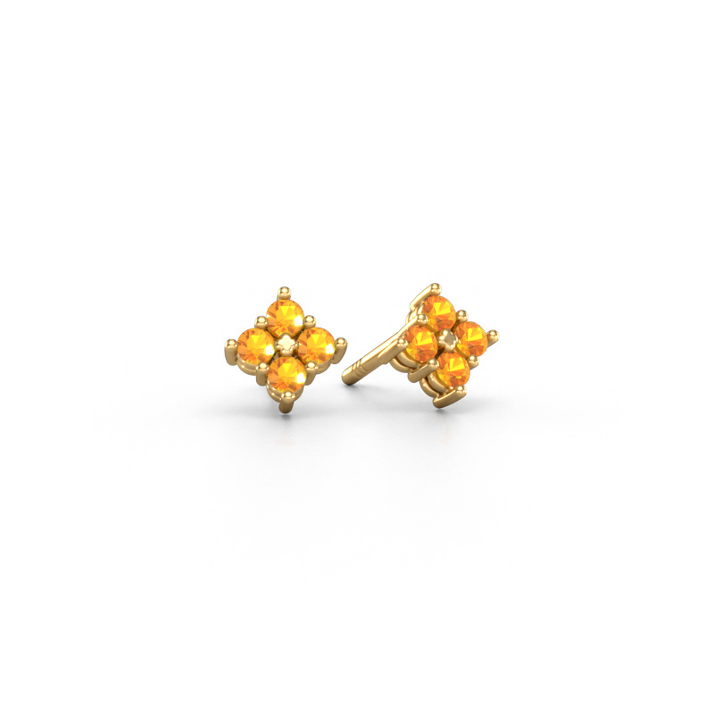 Image of Stud earrings Maryetta 585 gold Citrin 2 mm
