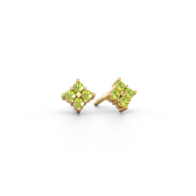 Image of Stud earrings Maryetta 585 gold Peridot 2 mm