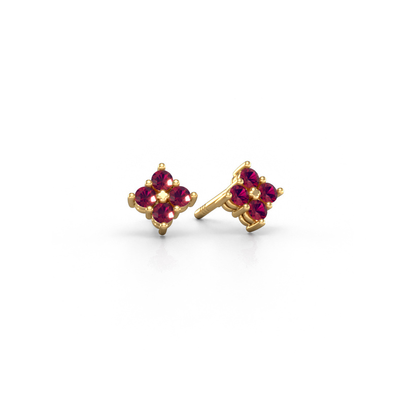 Image of Stud earrings Maryetta 585 gold Rhodolite 2 mm